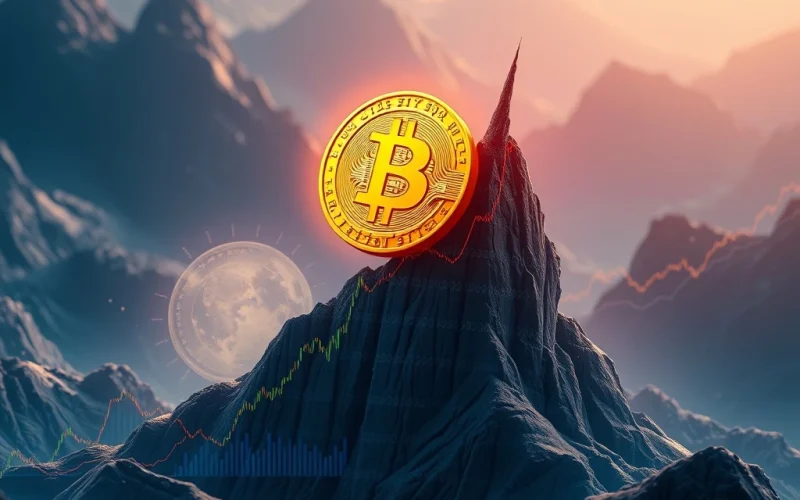 A vibrant chart showing Bitcoin's price rebound and SUI crypto surging, illustrating the recent market recovery.