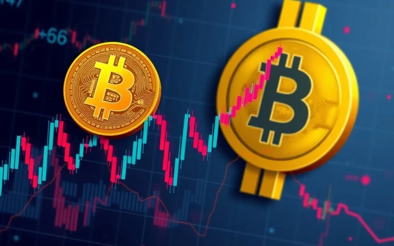 Bitcoin price chart with U.S. dollar influence and regulatory backdrop