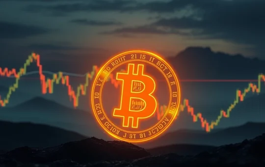 A chart showing Bitcoin's price trajectory with an arrow pointing down, overlaid with indicators like IBCI and RSI, symbolizing Bitcoin price risk and market caution.