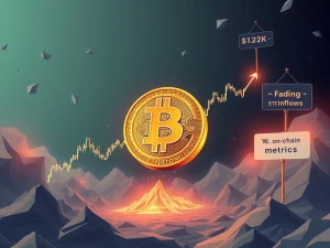 Bitcoin price struggles near $122K as ETF flows decline and on-chain metrics weaken.