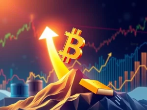 A visual representation of Bitcoin's price surge, illustrating the impact of institutional demand on the crypto rally.