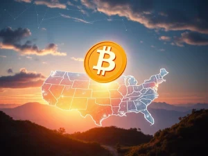 Visualizing the monumental Bitcoin price surge driven by the US National Bitcoin Reserve and pro-crypto policies, symbolizing new era of digital finance.