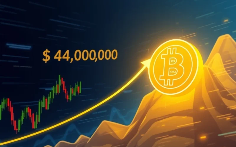 A Bitcoin chart displaying a bullish inverse head and shoulders pattern, signaling a potential ascent towards $144,000.