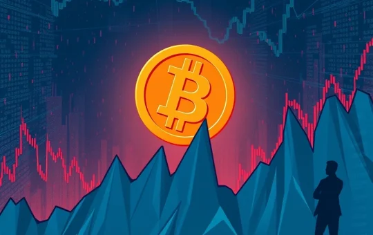 A volatile Bitcoin price chart showing a sharp decline, illustrating the urgent trader warning about an untested Bitcoin price floor.