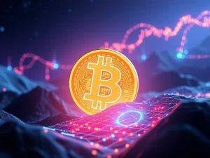 A conceptual image illustrating Bitcoin's vulnerability to quantum threats while a secure, user-friendly WeWake platform emerges as a solution for crypto security.
