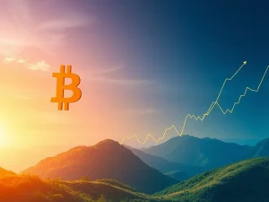 A visual representation of Bitcoin's record high, showing a strong upward trajectory and stable market conditions, indicating a prolonged Bitcoin bull trend.