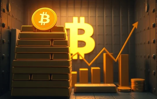 Central bank officials analyzing gold bars and a glowing Bitcoin symbol, illustrating the seismic shift in global reserve strategy and the latest Bitcoin News.