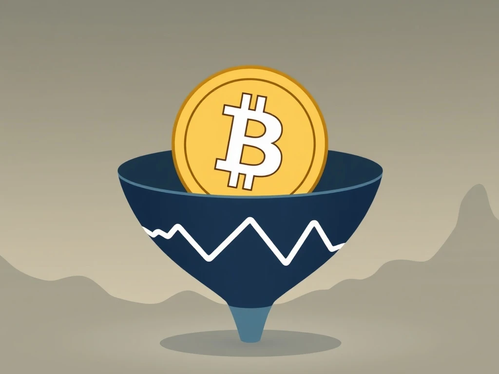 A visual representation of Bitcoin's 97-day risk-off streak, showing its impact on crypto liquidity and price range compression.