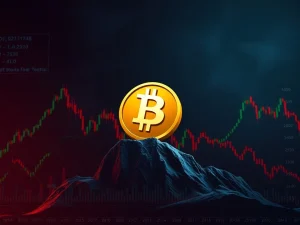 A bearish Bitcoin chart with 'Hyper' dominating, illustrating a significant Bitcoin short position and its impact on market sentiment.