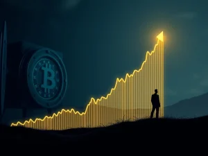 A visual representation of Bitcoin stability, with a steady price chart amidst news of Trump's significant investment.