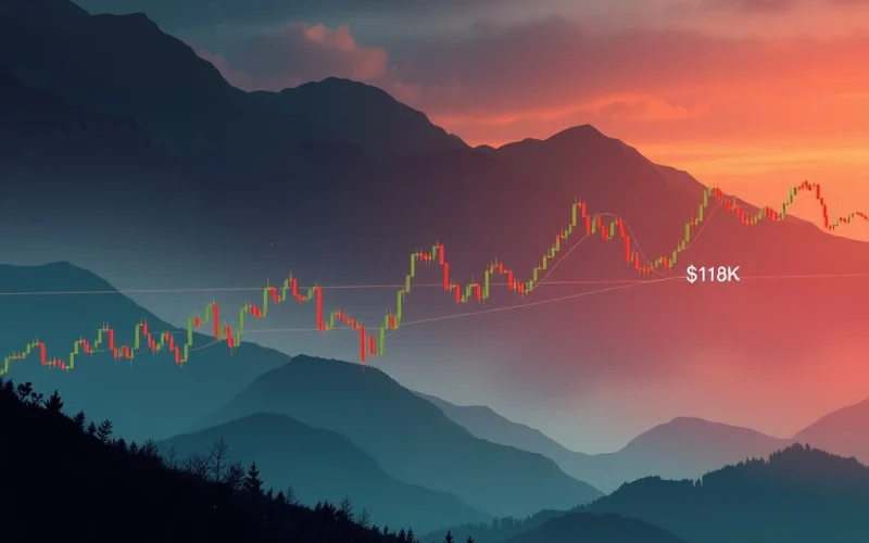 Bitcoin news today: A resilient Bitcoin price chart stabilizing above key support levels after a sharp market correction, showing market analysis.
