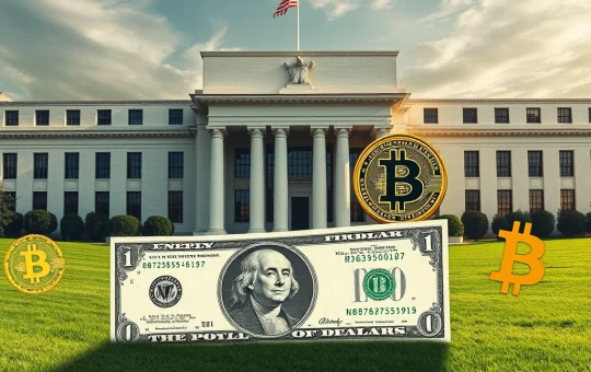 A visual representation of Bitcoin, stablecoins, and the US dollar, illustrating the potential impact of stablecoin surge on dollar purchasing power.