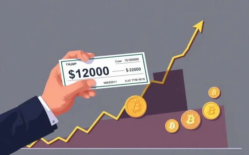President Trump's potential stimulus checks impacting the Bitcoin and broader crypto market, signaling a potential rally.