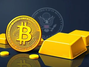 Bitcoin and gold bars compared as stores of value by U.S. Treasury