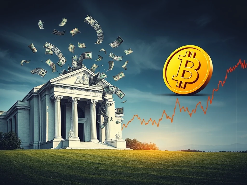 Bitcoin surge gaining momentum as a direct result of the U.S. Federal Reserve's significant financial loss and increased central bank scrutiny.
