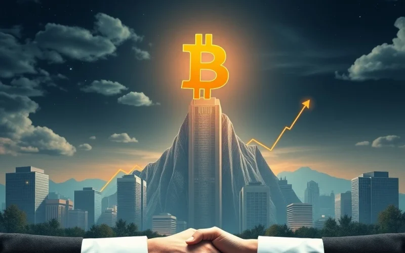 Chart showing a significant Bitcoin surge, symbolizing the impact of institutional Bitcoin adoption on the crypto market.