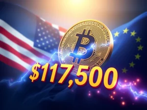 Bitcoin price surges past $117,500 with rising trading volume after U.S.-EU trade deal