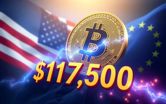 Bitcoin price surges past $117,500 with rising trading volume after U.S.-EU trade deal