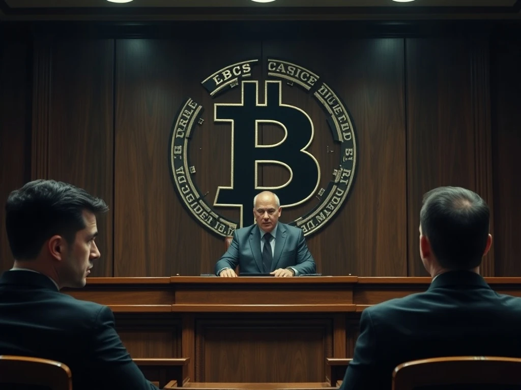 Manhattan judge presiding over a Bitcoin theft case, emphasizing the complex legal challenges of digital assets crime and crypto bail restrictions.