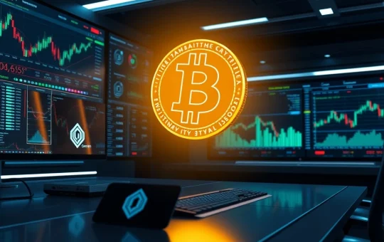 A secure, institutional trading platform symbolizing a massive Bitcoin transaction, highlighting its impact on institutional crypto adoption.