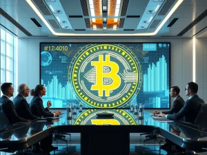 Corporate executives discussing Bitcoin treasuries for inflation hedging and financial strategy