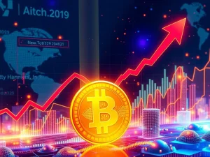 A dynamic chart illustrating Bitcoin's Bollinger Bands tightening, indicating an imminent volatility spike and potential price breakout, reflecting the latest Bitcoin news today.
