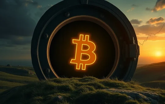A digital Bitcoin wallet icon with a large dollar amount, representing the massive dormant Bitcoin wallet transfer and its significant value.