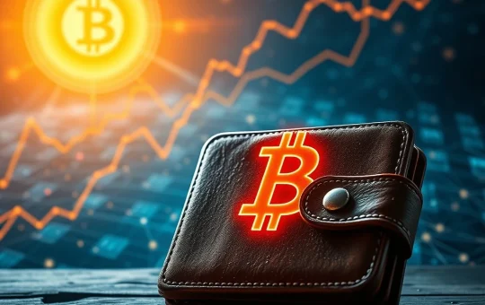 A digital representation of a reactivated Bitcoin wallet, highlighting the immense gain and the long-term potential of dormant Bitcoin investments.