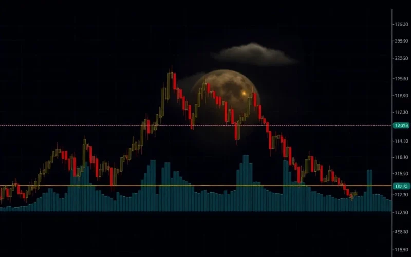 Bitcoin price chart displaying a falling wedge pattern and Ichimoku Cloud, indicating a crucial Bitcoin price analysis and potential breakout.