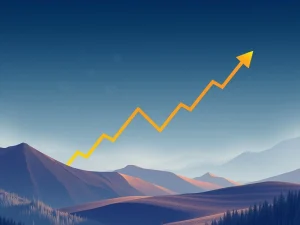 A chart illustrating Bitcoin's rising wedge pattern, highlighting key support levels and the potential for a significant price drop. Focuses on Bitcoin technical analysis.