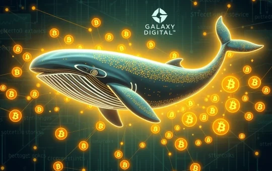 Visualizing a massive Bitcoin whale transfer, symbolizing the $1.67 billion movement via Galaxy Digital to major exchanges.
