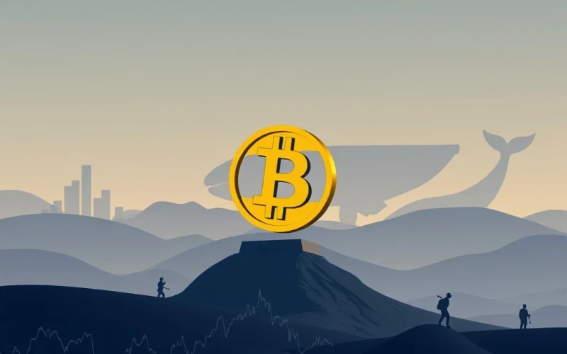 A Bitcoin symbol standing strong, representing the current stable Bitcoin Price amidst a whale-driven rally.