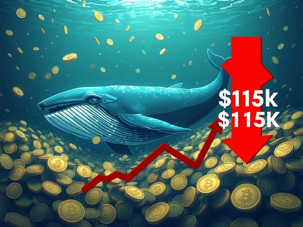 Bitcoin whale movement causes price drop to $115K support level