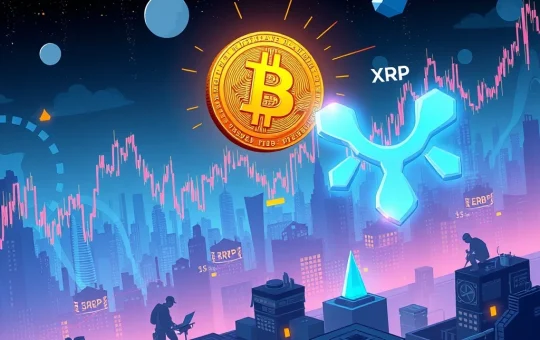 Bitcoin and XRP price swings with mining shocks in cryptocurrency market