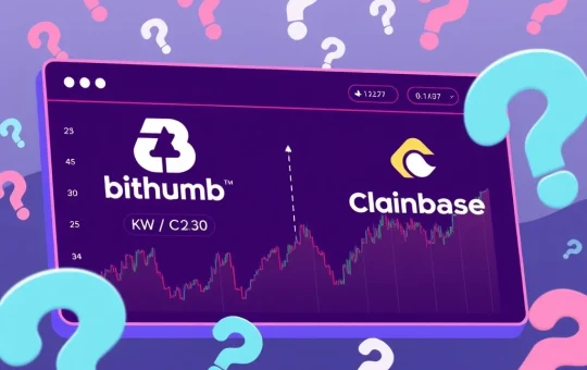 Bithumb and Chainbase KRW listing uncertainty on cryptocurrency exchange dashboard
