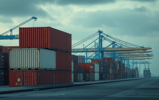 Bitmain shipping containers arriving in the US, symbolizing a strategic move to avoid US tariffs on mining hardware.