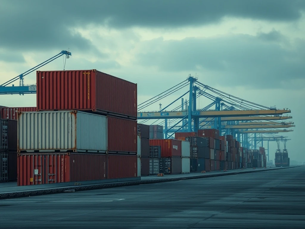 Bitmain shipping containers arriving in the US, symbolizing a strategic move to avoid US tariffs on mining hardware.