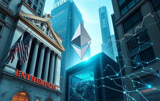BitMine's strategic move to acquire a significant Ethereum stake, with NYSE options and ARK Invest funding, symbolizing a major shift in the crypto investment landscape.