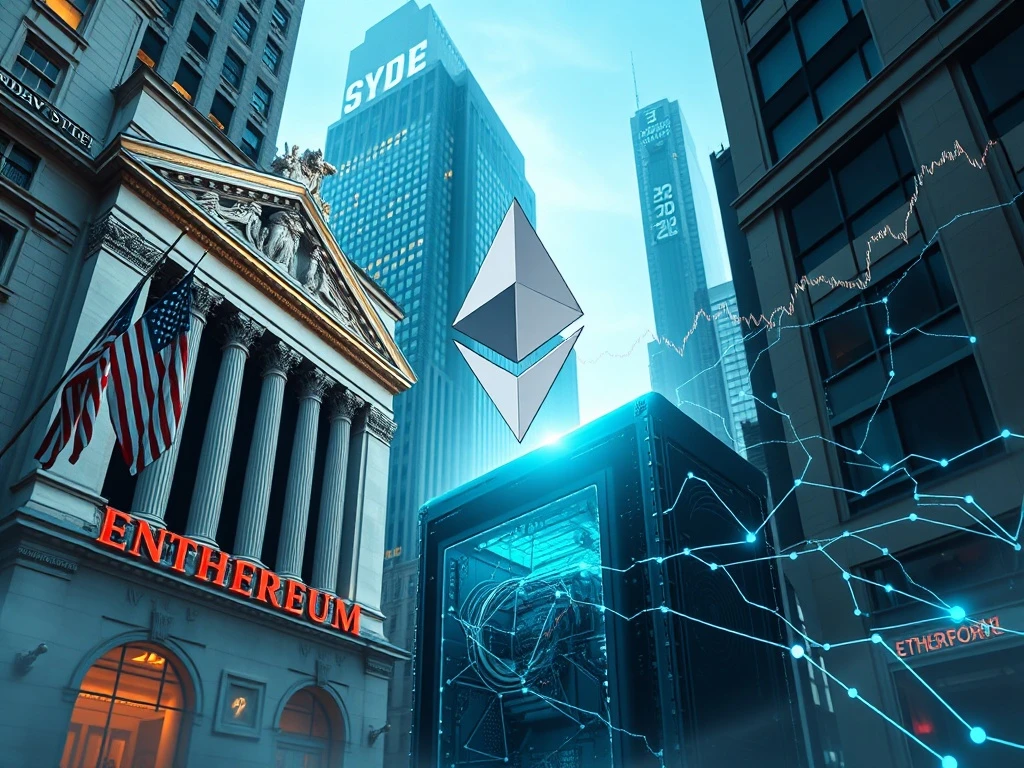 BitMine's strategic move to acquire a significant Ethereum stake, with NYSE options and ARK Invest funding, symbolizing a major shift in the crypto investment landscape.