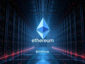 A visual representation of BitMine's significant Ethereum News, highlighting their substantial ETH holdings and staking strategy.
