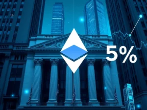 A visual representation of BitMine's NYSE options trading strategy aiming for a significant Ethereum supply, bridging traditional finance and crypto.