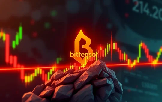 Bittensor (TAO) price chart showing a potential breakout from a $422 trendline, highlighting key resistance levels.