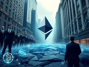 BlackRock's game-changing proposal to integrate 3.5% yield staking into their Ethereum ETF, symbolizing institutional crypto adoption.