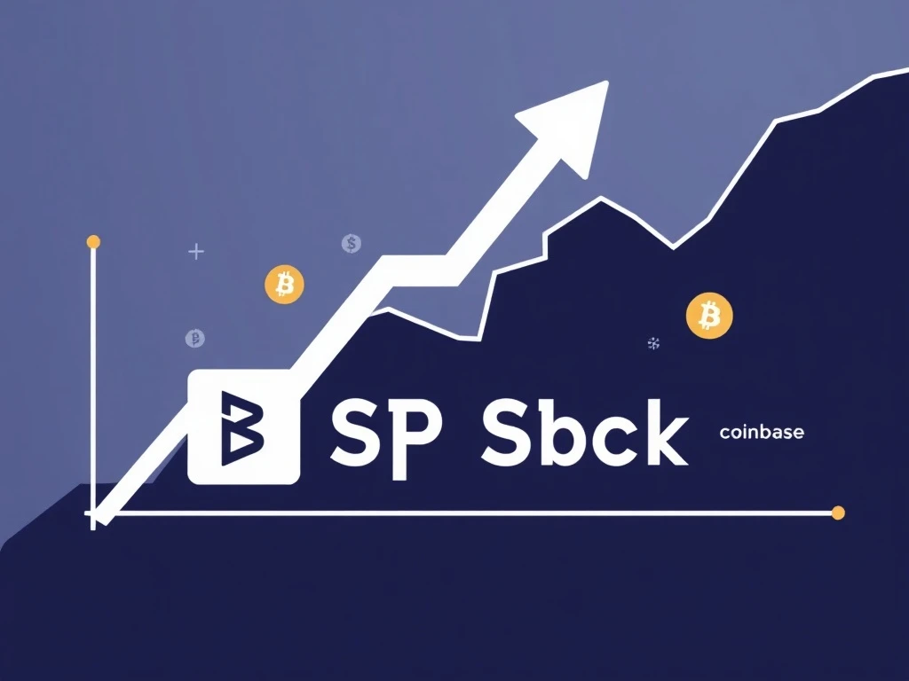 A chart illustrating Block's stock surge after its Block S&P 500 inclusion, highlighting its role as a key crypto-adopting company.