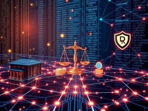 A visual metaphor for Blockchain ZK Innovations, showing secure data flow between DeFi and TradFi, symbolizing enhanced crypto regulatory compliance.
