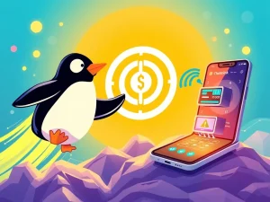 Dynamic visual representing BlockDAG's mobile mining innovation, PENGU's NFT market surge, and Chainlink's price targets.