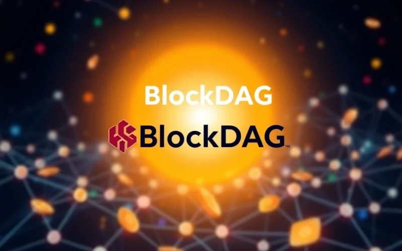 A visual representation of BlockDAG's growth, showing rising charts and a coin, symbolizing the impressive crypto presale ROI potential.