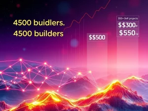 BlockDAG's vibrant ecosystem with 4,500 builders powering numerous DeFi projects, showcasing its significant growth and return potential.