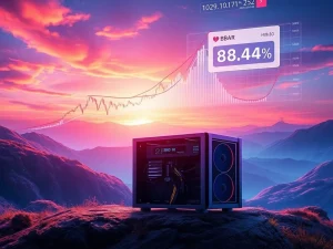 Visualizing BlockDAG's groundbreaking X1-X10 crypto mining demo alongside charts showing BNB's significant surge and HBAR testing support levels.
