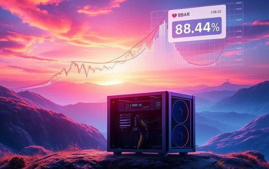 Visualizing BlockDAG's groundbreaking X1-X10 crypto mining demo alongside charts showing BNB's significant surge and HBAR testing support levels.
